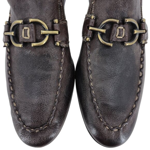 Donald J. Pliner Other - Donald J. Pliner Signature Bit Loafers Mens 9.5 Brown Pebble Leather Dress Shoes